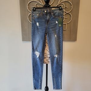 Women's Wild Fable Distressed High-Rise Blue Jeans Skinny Fit Size 00 NWT